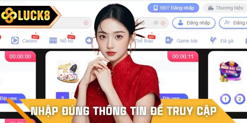 Thông tin cần nhập khi đăng nhập
