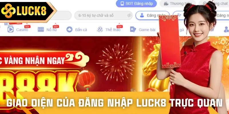 Thiết kế màn hình đăng nhập LUCK8