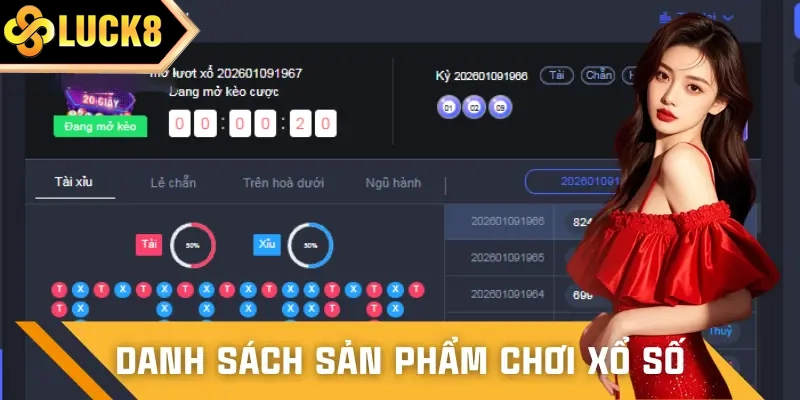 Danh sách sản phẩm được tích hợp tại sảnh cược xổ số
